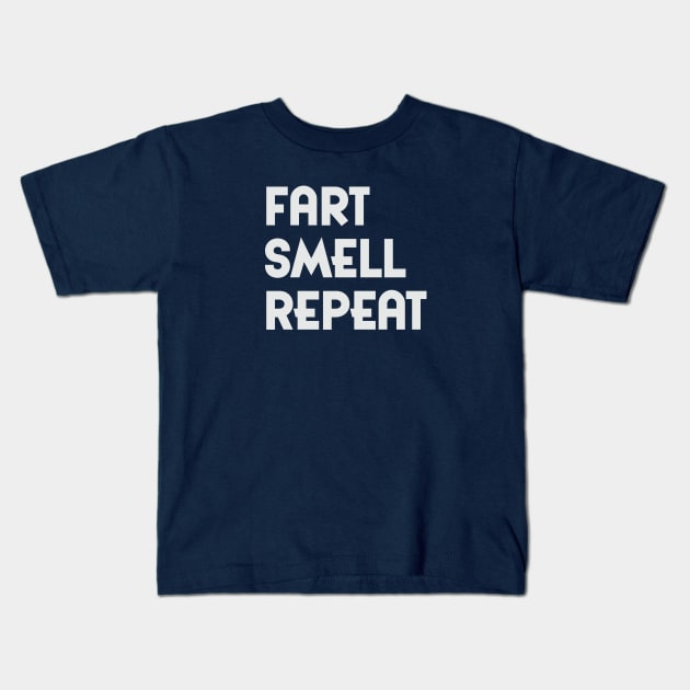 Fart Smell Repeat (light) Kids T-Shirt by mikevotava